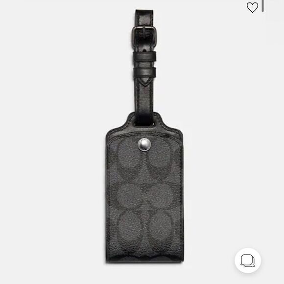 Coach Signature jacquard c’s luggage tag black/charcoal - Picture 1 of 5